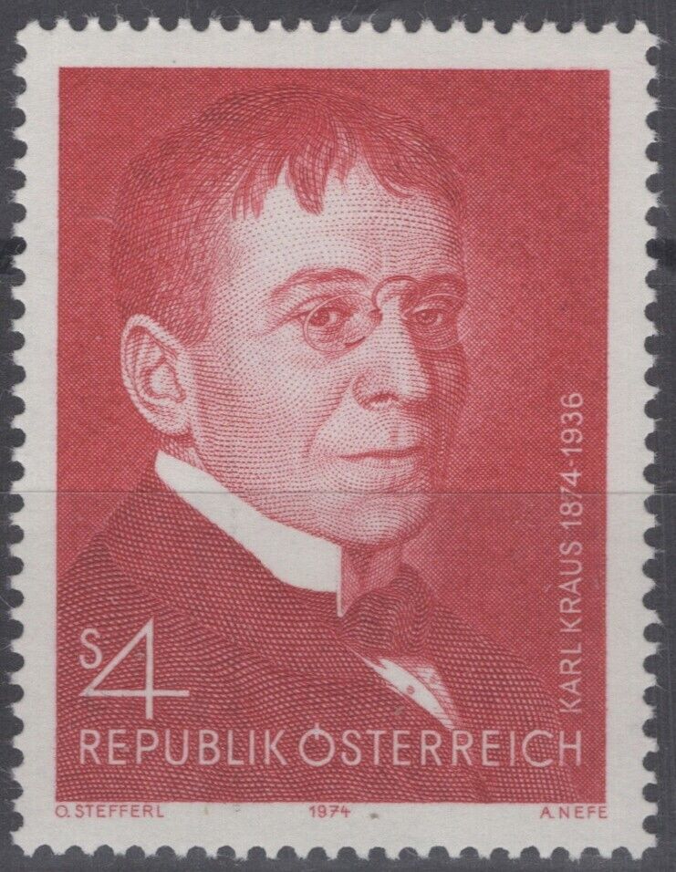 Austria 986 MNH Karl Kraus Poet & Satirist Literature