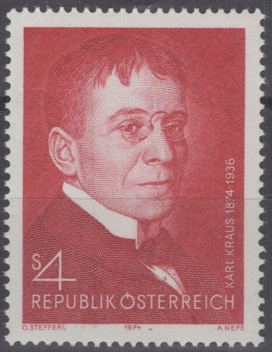 Austria 986 MNH Karl Kraus Poet & Satirist Literature