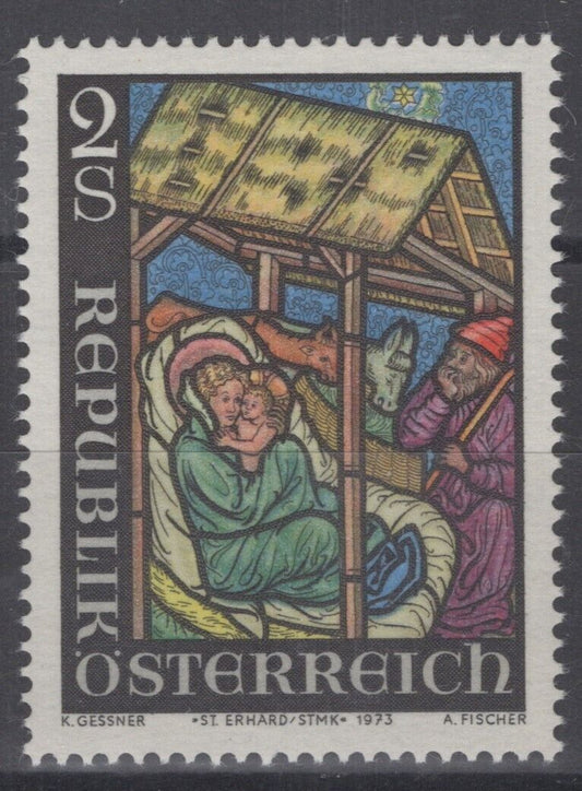 Austria 977 MNH Nativity Christmas Stained-Glass