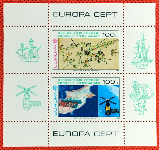 Turkish Cyprus 127 MNH SS Europa CEPT Ships Space - CV $60 071522SM04