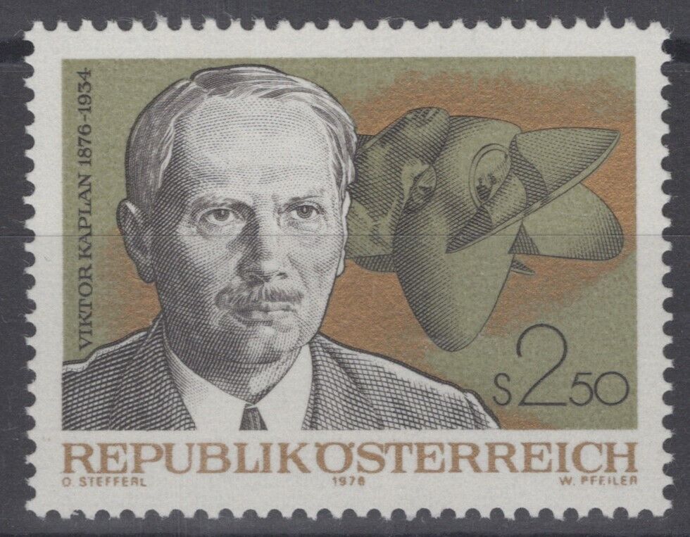 Austria 1046 MNH Viktor Kaplan Inventor Kaplan Turbine