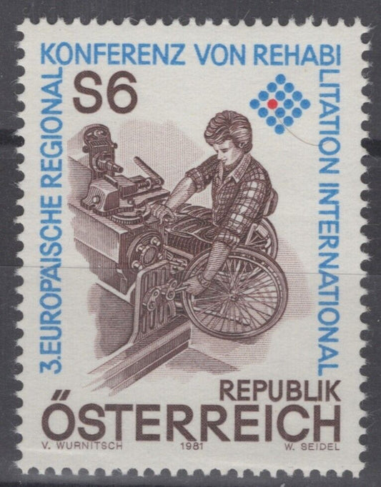 Austria 1174 MNH Machinist in Wheelchair Careers