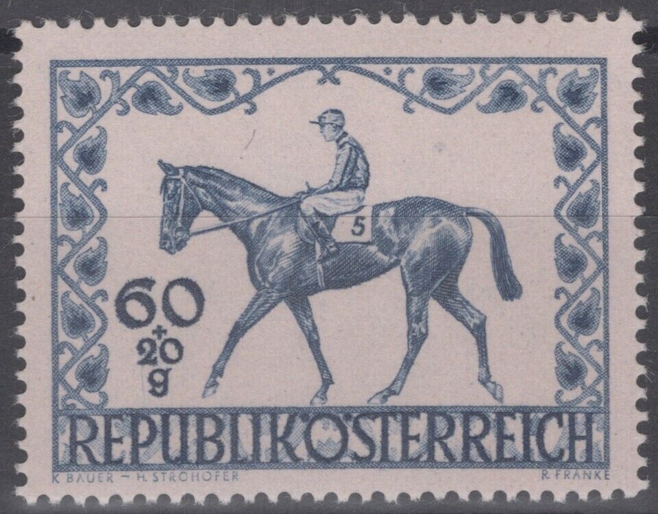 Austria B207 MNH Semi-Postal Race Horse Jockey Sports