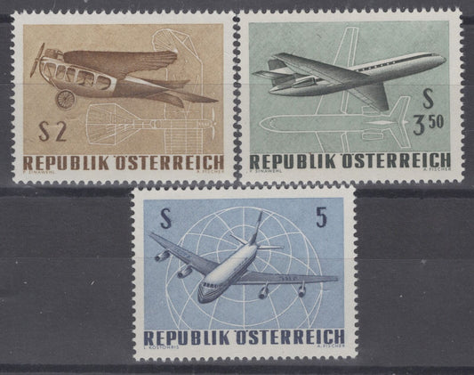 Austria C61-C63 MNH Air Post Planes Jet Airliner