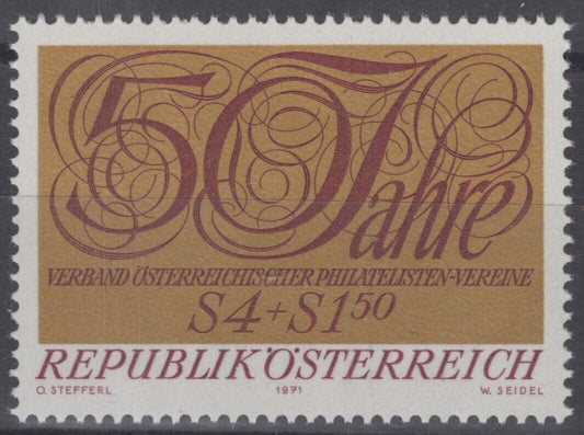 Austria B327 MNH  50 Yrs. Austrian Philatelic Societies