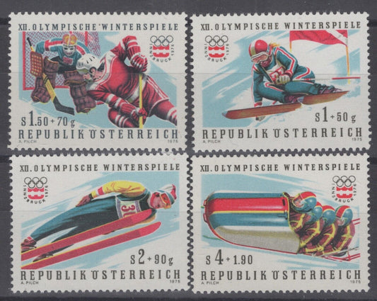 Austria B331-B334 MNH Semi-Postal Alpine Skiing Hockey Sports ZAYIX 071822S35