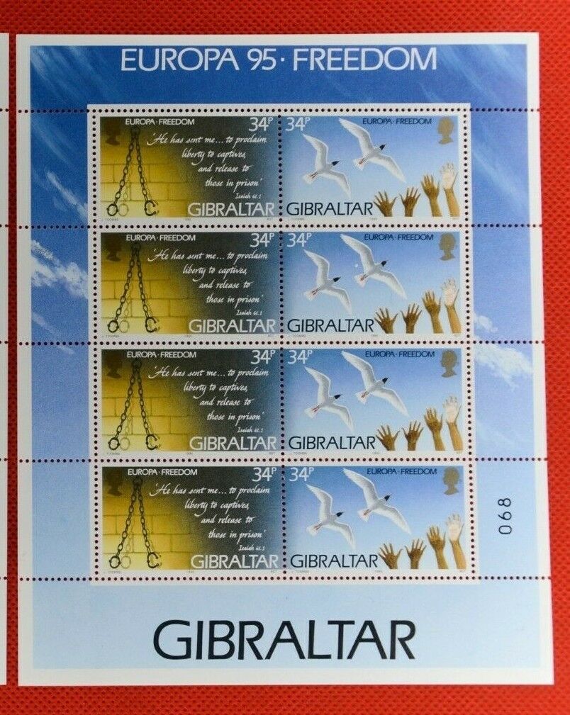 Gibraltar 677a-679a MNH Mini-sheets Europa CEPT Bird 072122SL01M