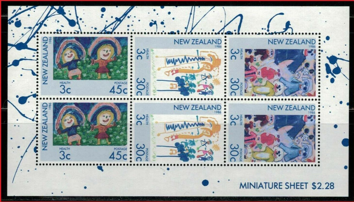 New Zealand B126a MNH Children's drawings miniature sheet 072122SM08M