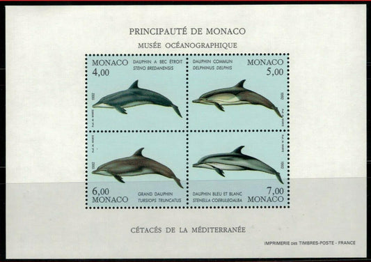 Monaco 1813 MNH souvenir sht Marine Life Mammals Dolphins 072122SM06M