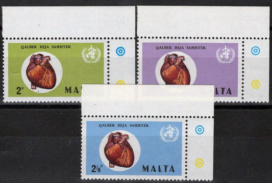 Malta 436-438 MNH World Health Day Medical Heart & WHO Emblem Zayix 073122S24