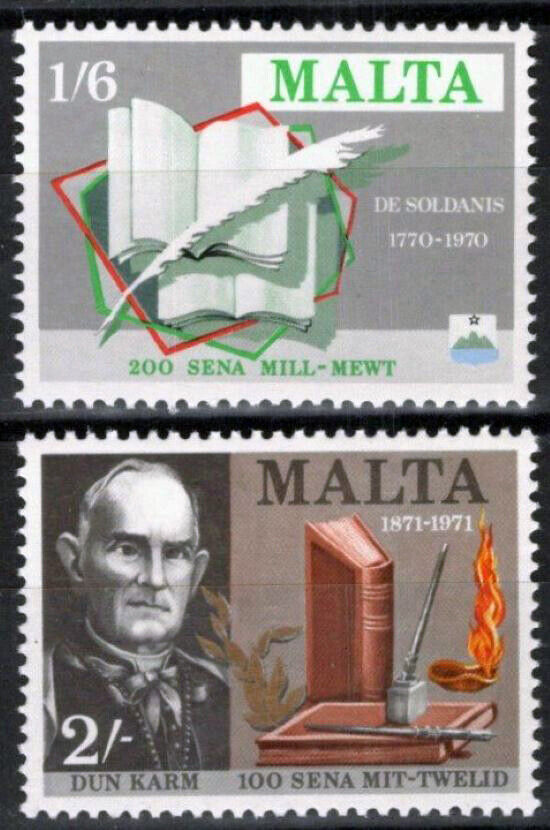 Malta 423, 424 MNH Historian Writer Maltese Poet Zayix 073122S21