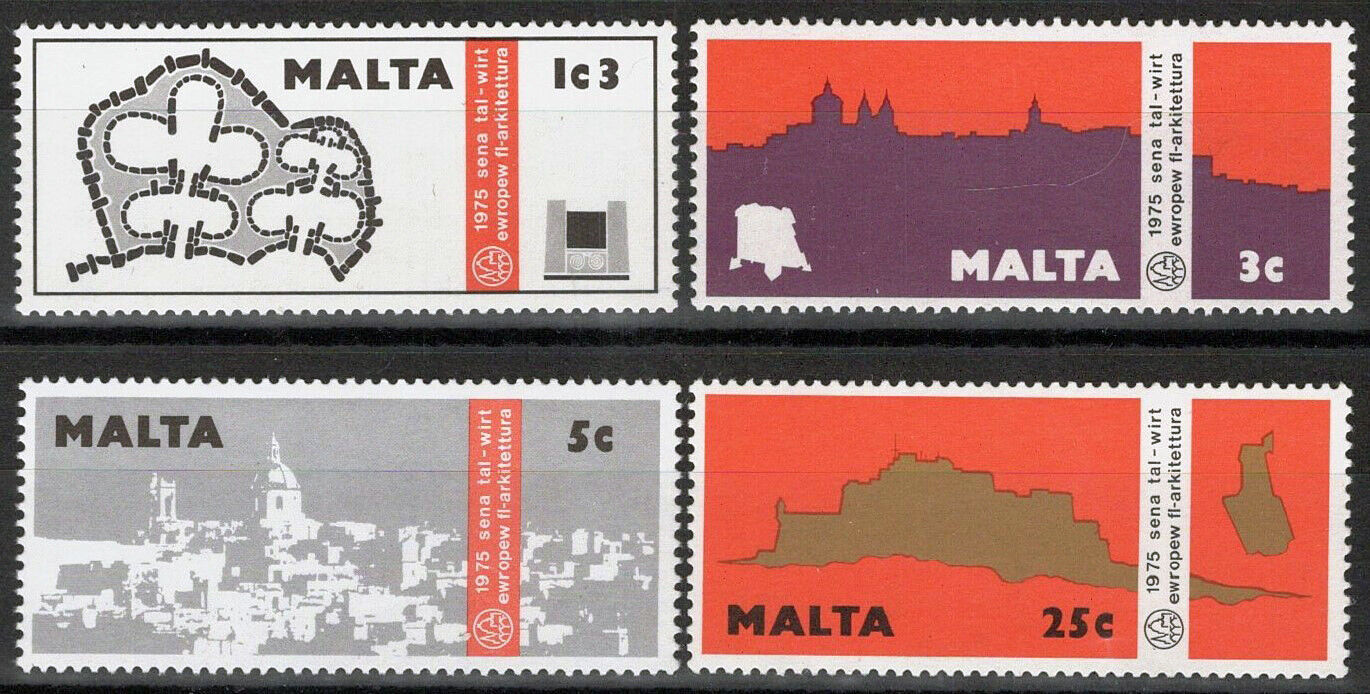 Malta 497-500 MNH Architecture Maltese Towns Floor Plan Zayix 073122S44M