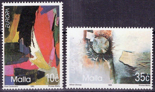 Malta 813, 814 MNH Contemporary Paintings Carbonaro Chircop Zayix 080122S37