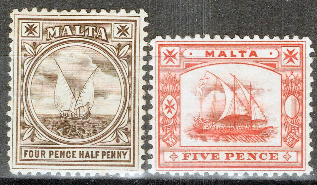 Malta 15-16 MH Gozo Fishing Boat Ancient Galley Ships Zayix 080522S11