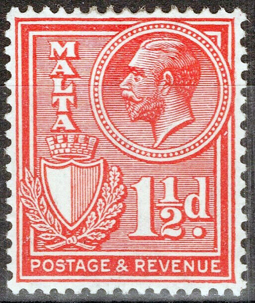 Malta 170 MH 1 1/2p red Postage & Revenue George V Zayix 080122S70