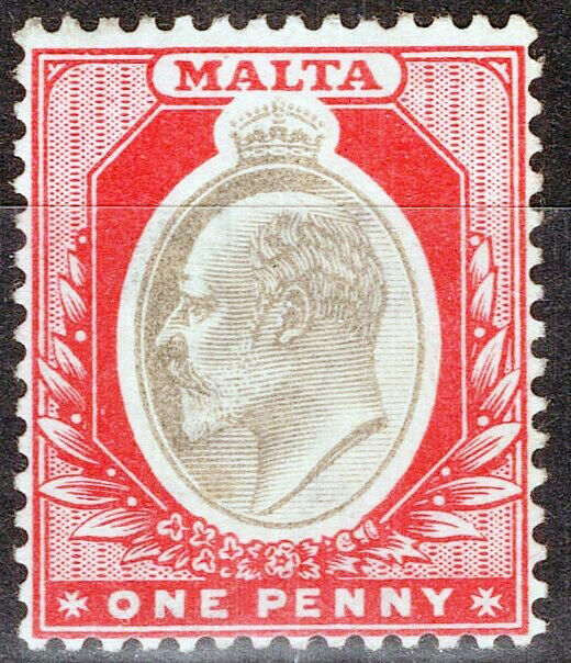 Malta 22 MH 1p car & black King Edward VII Royalty Zayix 080522S16