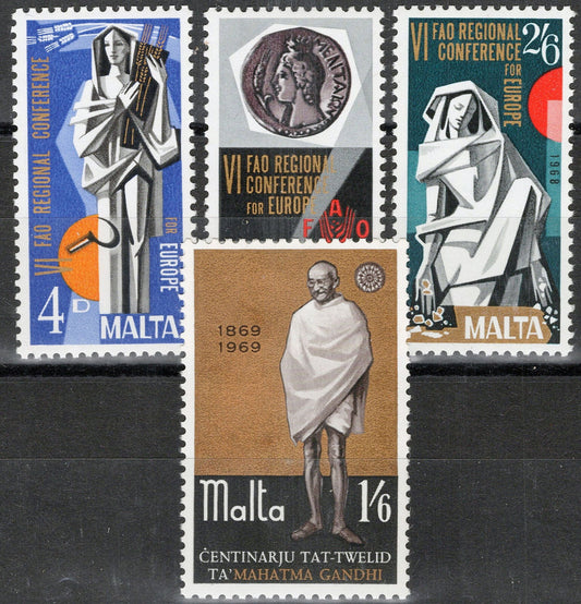 Malta 394-397 MNH Agriculture FAO Gandhi Zayix 080522S44