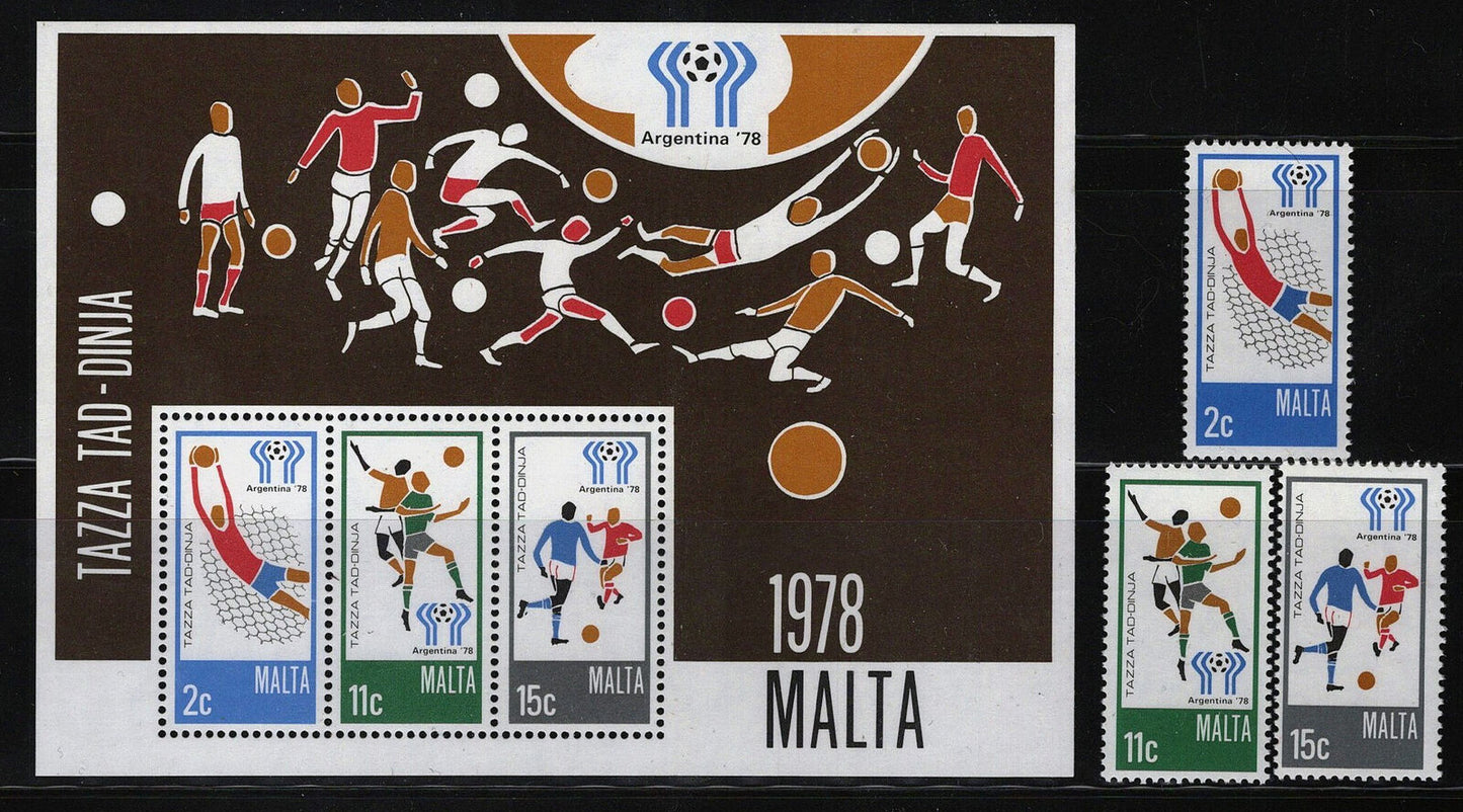 Malta 549-551a MNH World Cup Soccer Sports Zayix 070922SM22