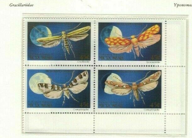 1990 Micronesia 127-130a MNH Moon phases Insects Small Moths