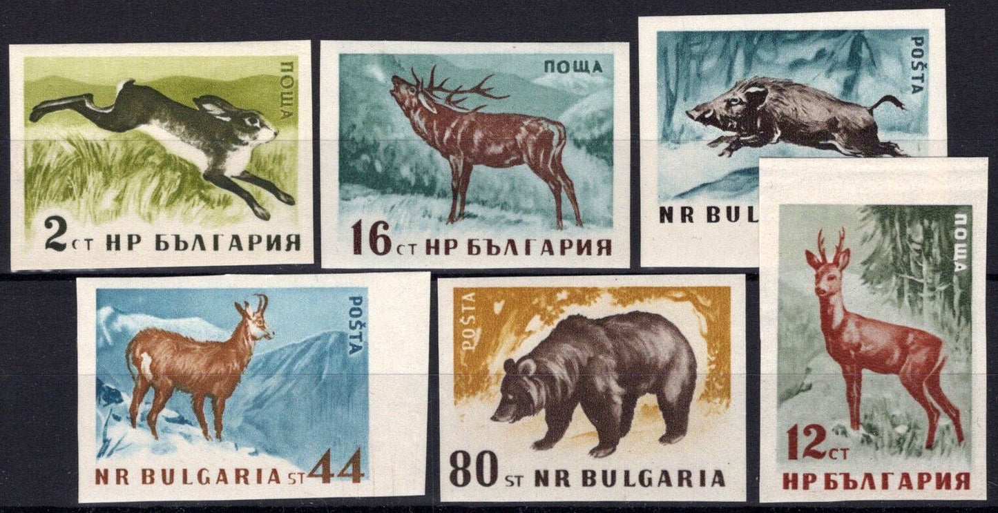 Bulgaria 1004-1009 MNH Imperf Wild Life Hare Stag Deer Animals 082322S178