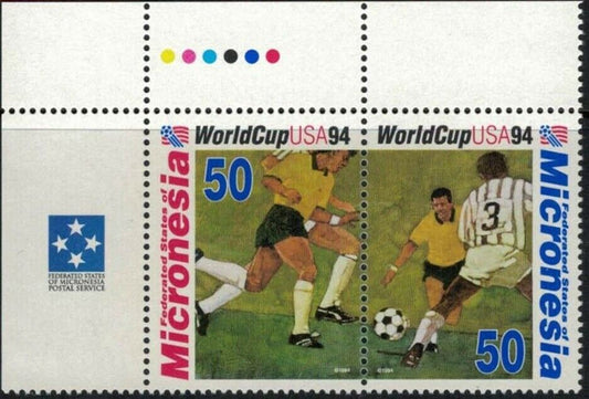 Micronesia 197a MNH World Cup Soccer FIFA pair / tab Sports