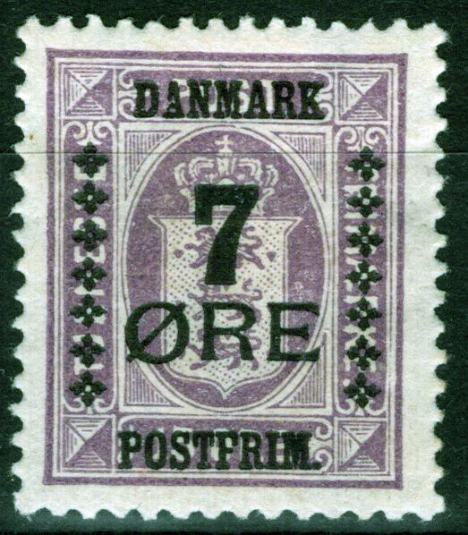 Denmark 190 MH 7o on 15o vio Coat of Arms 083022S25