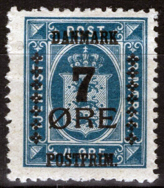 Denmark 187 MH 7o on 40 blue Coat of Arms 083022S24