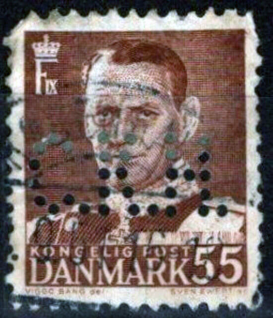 Denmark 325 Used 55o brown Frederik IX Royalty 083022S34