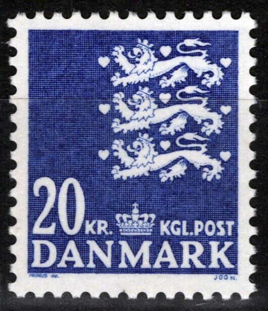 Denmark 811 MNH 20k dp ultra Lion National Emblem 083022S47