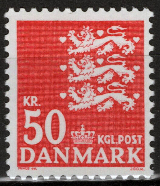 Denmark 1478 MNH 50k red Lions Emblems 083022S77