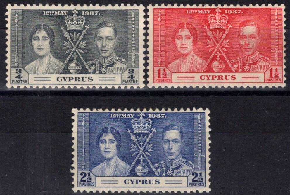 Cyprus 140-142 MH King George VI Royalty Coronation 083022S109