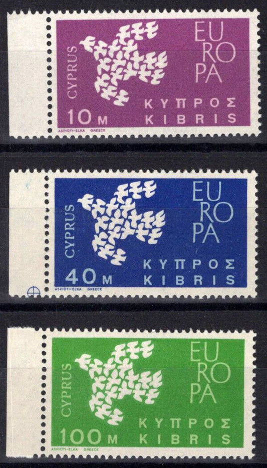 Cyprus 201-203 MNH Doves Birds Europa 083022S93