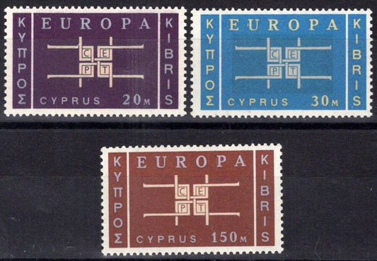 Cyprus 229-231 MNH Europa Stylized Links Symbolizing Unity 083022S124