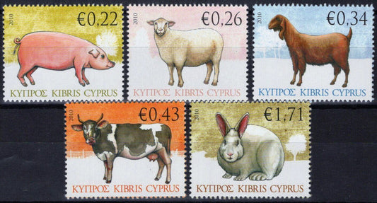 Cyprus 1129-1133 MNH Barnyard Animals Farming 090522-S12