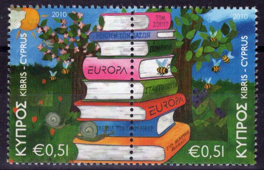 Cyprus 1134 MNH Europa Cept Stack of Books Education Flowers 090522-S36