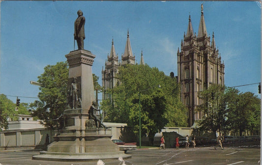 ZAYIX Postcard Brigham Young Monument Salt Lake City Utah Mormon 090222PC94