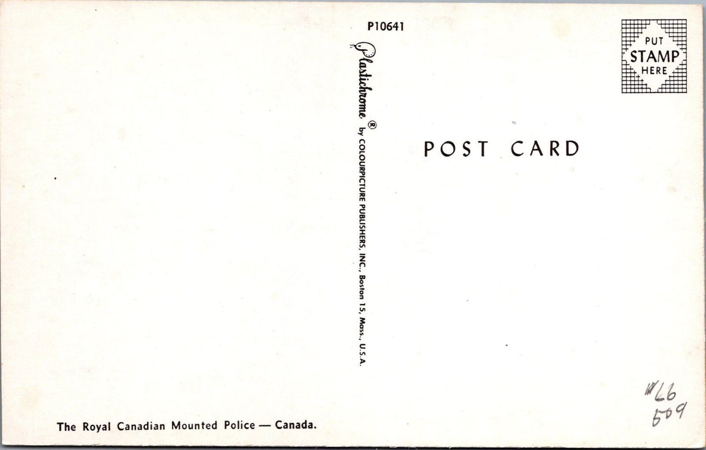 ZAYIX Postcard Royal Canadian Mounted Police Mounties with Flag 090222PC36