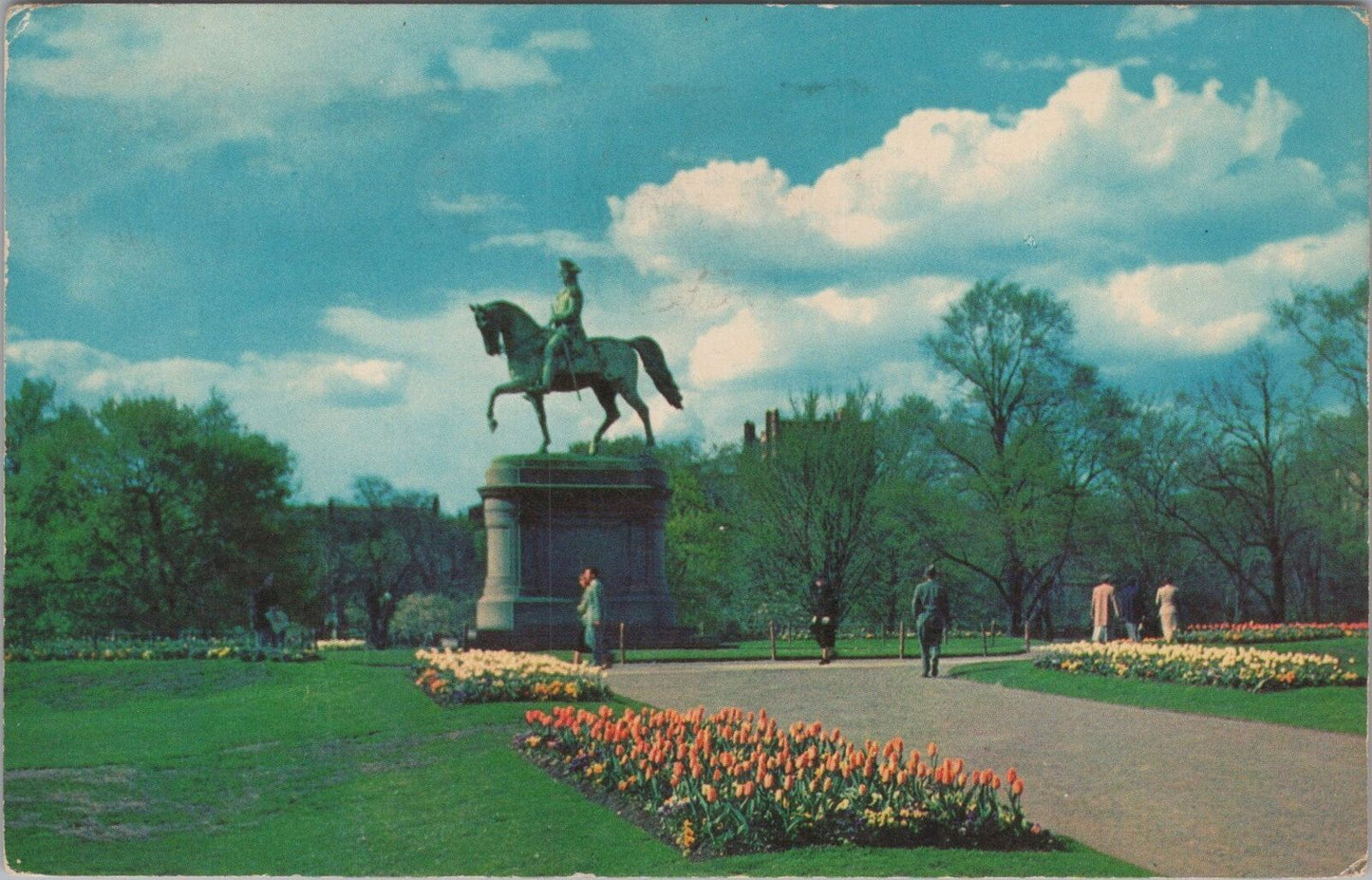 ZAYIX Postcard Washington Statue Public Gardens Boston Massachusetts 083022PC75