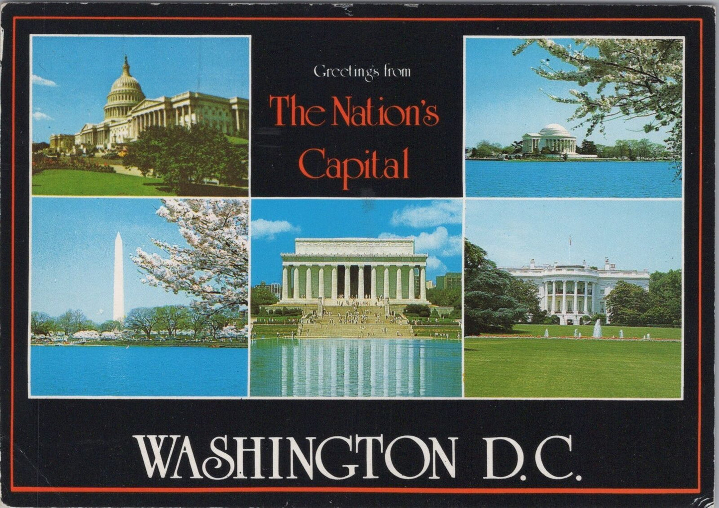 ZAYIX Postcard Washington DC Greetings Nation's Capital Monuments 090222PC02