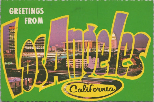 ZAYIX Postcard Los Angeles California Greetings City Scape c1970s 083022PC63