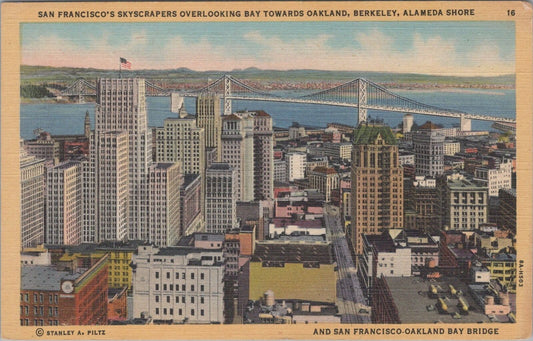 ZAYIX Postcard San Francisco Skyscrapers Overlook Bay Toward Oakland 083022PC69