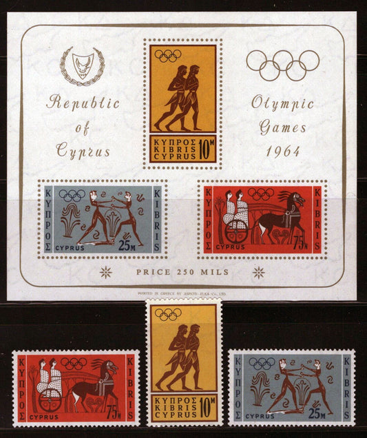 Cyprus 241-243a MNH Olympic Games Sports Boxers Runners 062822SM61