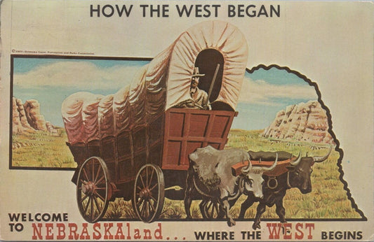 ZAYIX Postcard NEBRASKAland Where the West Began Covered Wagon 083022PC38