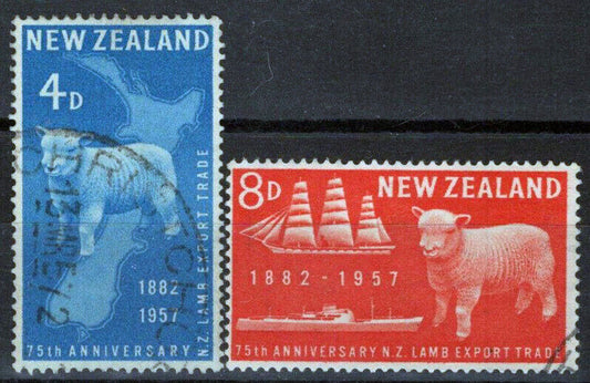 New Zealand 316-317 Used Ships Maps Sheep Meat Export Trade 090722S51