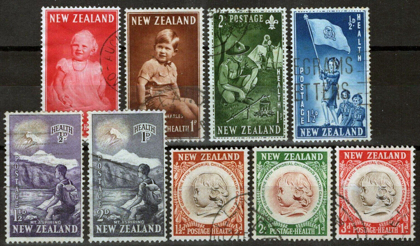 New Zealand B40-B48 Used Semi-Postal Royalty Boy Scouts 090722S58