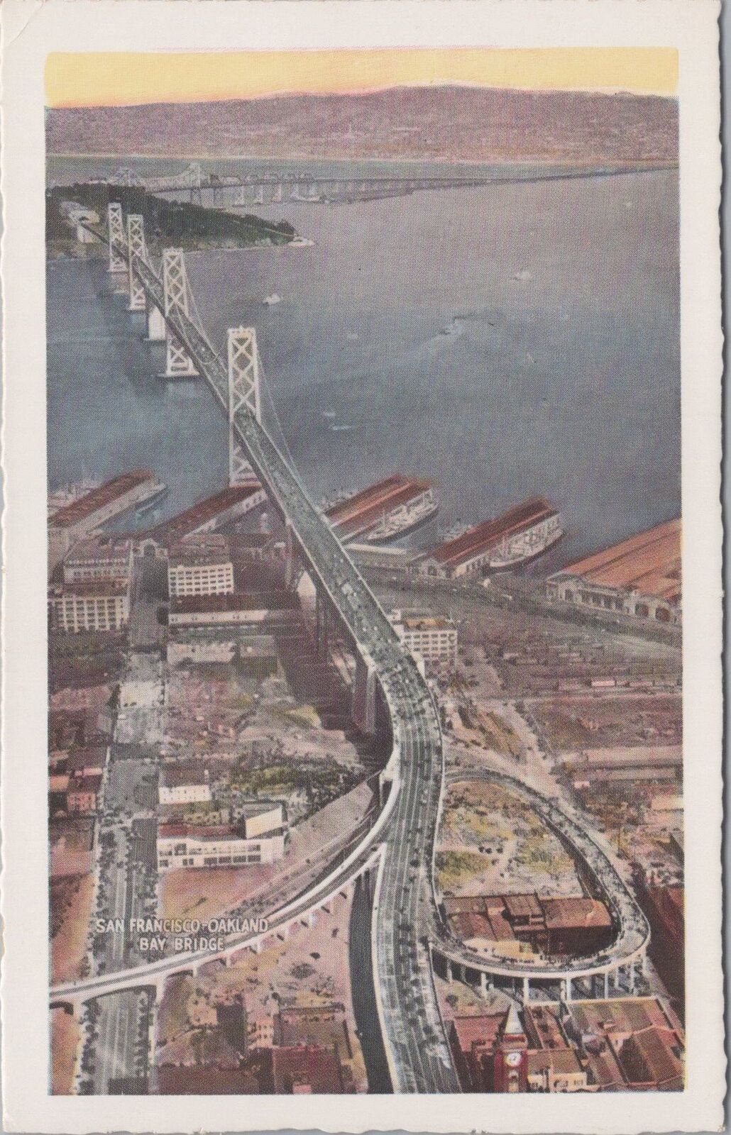 ZAYIX Postcard San Francisco Oakland Bay Bridge Electric Railway 083022PC22