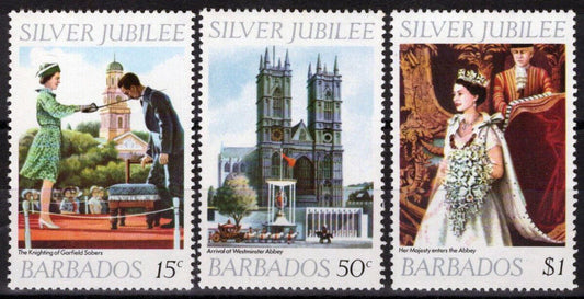 Barbados 452-454 MNH Queen Elizabeth II Silver Jubilee ZAYIX 090722S104