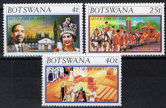 Botswana 179-181 MNH Queen Elizabeth II Silver Jubilee 090722S112