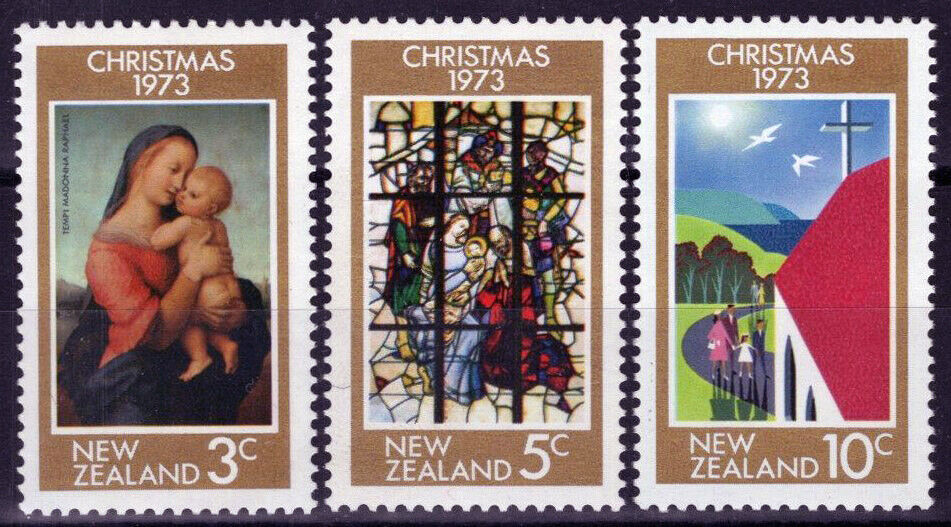 New Zealand 525-527 MNH Christmas Stained Glass Paintings 092022S03