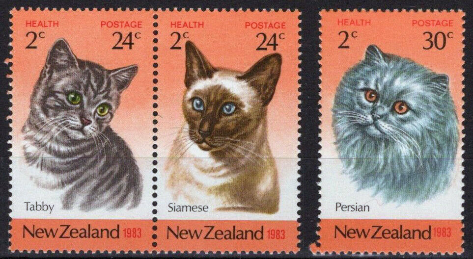 New Zealand B116a-B117 MNH Cats Tabby Siamese Persian 092022S43